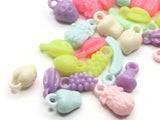 35 Fruit Charms Mixed Color Food Charms Jewelry Making Beading Supplies Multi-Color Miniature Plastic Pendants