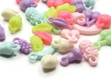 35 Fruit Charms Mixed Color Food Charms Jewelry Making Beading Supplies Multi-Color Miniature Plastic Pendants