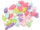 35 Fruit Charms Mixed Color Food Charms Jewelry Making Beading Supplies Multi-Color Miniature Plastic Pendants