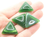 4 23mm Green Triangle Cabochons Vintage Lucite Plastic Cabochon Mosaic Supplies Jewelry Making Smileyboy