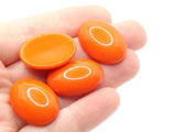 4 25mm x 18mm Orange Oval Cabochons Vintage Japanese Lucite Cabochons Loose Plastic Tiles Jewelry Making