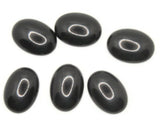 6 24mm Black Oval Cabochons Vintage Lucite Plastic Cabochons Mosaic Supplies Jewelry Making Beading Supplies Smileyboy