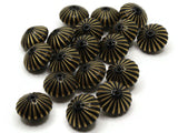 18 15mm Black Rondelle Plastic Beads with Gold Stripes Loose Beads to String Jewelry Making Black and Gold Acrylic Beads