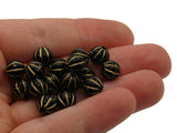 100 8mm Black Round Plastic Beads with Gold Stripes Loose Beads to String Jewelry Making Beading Supplies Black and Gold Acrylic Beads