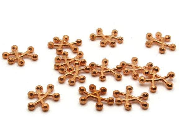 12 21mm Copper Abstract Triangle Beads Vintage Copper Colored Plastic Beads Jewelry Making Beading Supplies Shiny Metal Focal Beads