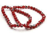 65 6mm Red Black and White Evil Eye Beads Small Smooth Round Beads Full Strand Glass Beads Jewelry Making Beading Supplies