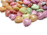 95 10mm Multi-Color Plastic Heart Beads with Animals Love Heart Beads Jewelry Making Beading Supplies Mixed Beads Valentine's Day Beads