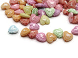 95 10mm Multi-Color Plastic Heart Beads with Animals Love Heart Beads Jewelry Making Beading Supplies Mixed Beads Valentine's Day Beads