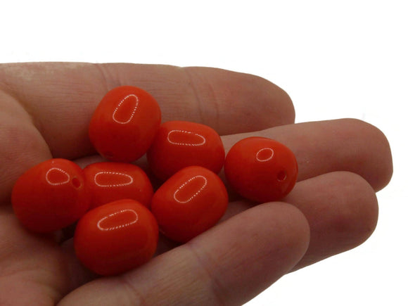 15 14mm Orange Oval Beads Vintage Lucite Beads Loose Beads New Old Stock Beads Plastic Beads Acrylic Beads