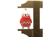 2 33mm White Polar Bear Charms with Red Sweater Resin Charms Miniature Cute Charms Jewelry Making Beading Supplies kitsch charms