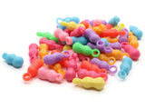 50 20mm Peanut Charms Mixed Rainbow Color Food Plastic Charms Jewelry Making Beading Supplies