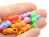 50 20mm Peanut Charms Mixed Rainbow Color Food Plastic Charms Jewelry Making Beading Supplies