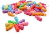 50 20mm Peanut Charms Mixed Rainbow Color Food Plastic Charms Jewelry Making Beading Supplies