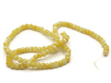 100 4mm White with Yellow Splatter Paint Beads Smooth Round Beads Glass Beads Jewelry Making Beading Supplies Loose Beads to String