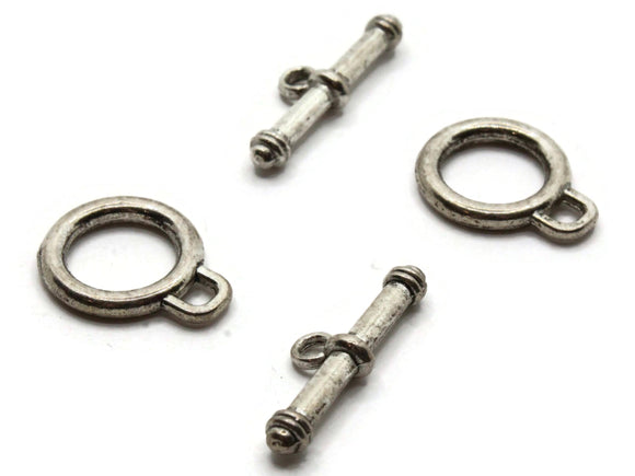 2 14mm Toggle Clasps Silver Grey Metal Clasps Jewelry Making Beading Supplies Smileyboy Beads Findings Ring and Bar Clasp