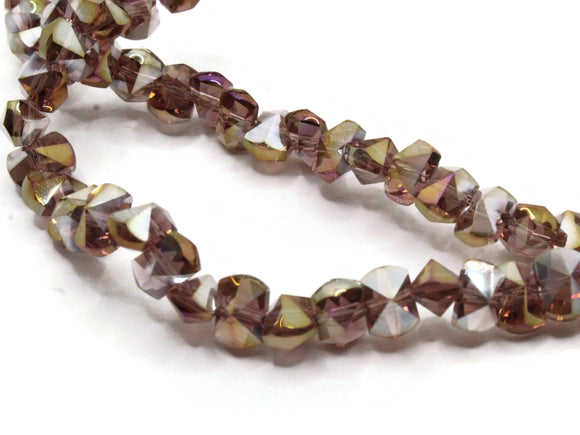 98 6mm Purple Faceted Oval Diamond Beads Full Strand Glass Beads Jewelry Making Beading Supplies