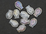 10 14mm Clear Pressed Glass Fish Beads Ocean Animal Beads Miniature Sea Life Loose Beads for Stringing Jewelry Making Beading Supplies