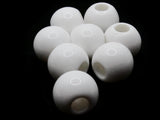 8 22mm White Large Hole Plastic Beads Jewelry Making Beading Supplies Round White Beads Macrame Beads Hair Beads Loose Beads