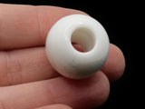 8 22mm White Large Hole Plastic Beads Jewelry Making Beading Supplies Round White Beads Macrame Beads Hair Beads Loose Beads