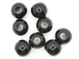 8 22mm Black Large Hole Plastic Beads Jewelry Making Beading Supplies Round Black Beads Macrame Beads Hair Beads Loose Beads