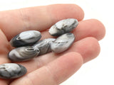 20 21mm Swirling Gray Oval Acrylic Beads Plastic Beads Jewelry Making Beading Supplies Loose Beads to String Smileyboy