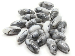 20 21mm Swirling Gray Oval Acrylic Beads Plastic Beads Jewelry Making Beading Supplies Loose Beads to String Smileyboy