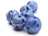 6 Blue Jingle Bells 24mm Bells Christmas Sleigh Bell Charms Beads Jewelry Making Beading Supplies Craft Supplies Smileyboy