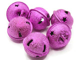 6 24mm Bright Pink Jingle Bells Christmas Sleigh Bell Charms Beads Jewelry Making Beading Supplies Craft Supplies Smileyboy