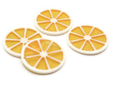 4 34mm Orange Citrus Fruit Slice Charms Resin Charms Sparkle Charms Yellow Charms Large Charms Lightweight Charms Plastic Pendants