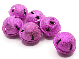 6 24mm Bright Pink Jingle Bells Christmas Sleigh Bell Charms Beads Jewelry Making Beading Supplies Craft Supplies Smileyboy