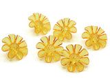 6 30mm Large Orange Flower Buttons Flat Faceted Floral Plastic Shank Buttons Jewelry Making Beading Supplies Sewing Supplies