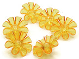 6 30mm Large Orange Flower Buttons Flat Faceted Floral Plastic Shank Buttons Jewelry Making Beading Supplies Sewing Supplies