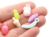 35 Fruit Charms Mixed Color Food Charms Jewelry Making Beading Supplies Multi-Color Miniature Plastic Pendants