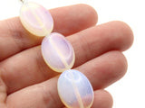 5 20mm Opalite Quartz Glass Beads Flat Oval Beads Jewelry Making Beading Supplies Loose Beads to String