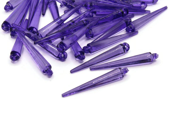 40 32mm Spike Beads Purple Spike Charms Plastic Beads Acrylic Beads Earring Spikes Jewelry Making Beading Supplies Smileyboy