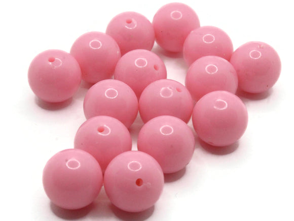 15 14mm Pink Beads Vintage Plastic Beads Round Beads Ball Beads Sphere Beads Jewelry Making Beading Supplies Loose Beads