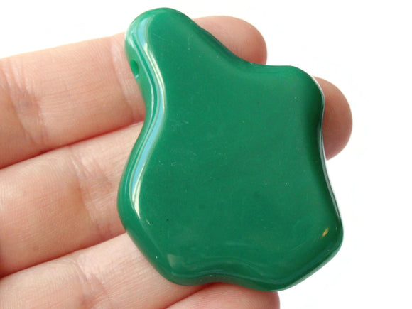 52mm Green Vintage Lucite Bead Blob Pendant Jewelry Making Beading Supplies Loose Beads to String