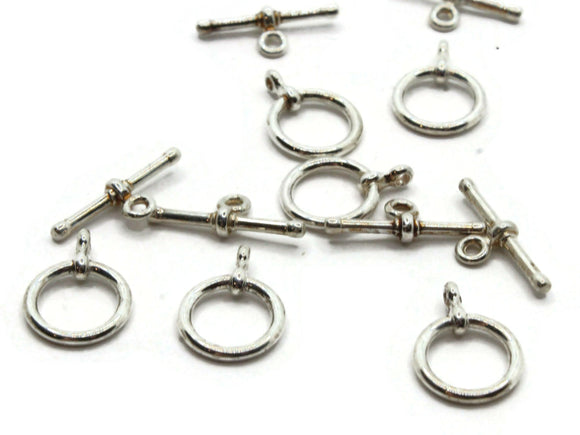 6 11mm Toggle Clasps Silver Grey Metal Clasps Jewelry Making Beading Supplies Smileyboy Beads Findings Ring and Bar Clasp