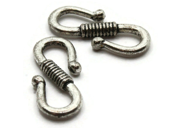 2 24mm Silver S Hook Clasps Jewelry Making Beading Supplies Smileyboy Beads Findings