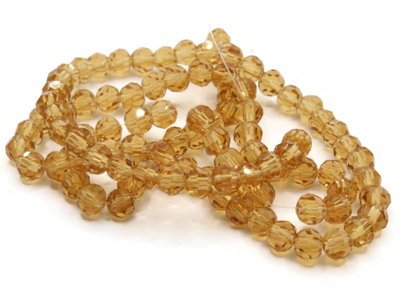 98 4mm Muted Orange Faceted Round Beads Full Strand Glass Beads Jewelry Making Beading Supplies