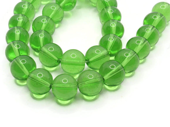 33 10mm Green Glass Beads Jewelry Making Beading Supplies Round Accent Beads Ball Beads Small Spacer Beads