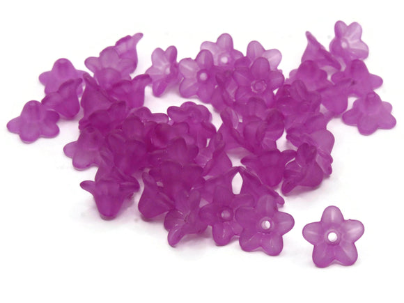 50 10mm Small Purple Flower Beads Lily Beads Lucite Beads Acrylic Beads Translucent Beads Pale Pink Beads Pastel Pink Beads Floral Beads