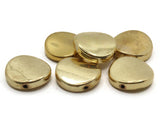6 19mm Flat Round Beads Coin Beads Vintage Gold Plated Plastic Jewelry Making Beading Supplies New Old Stock Focal Beads Smileyboy
