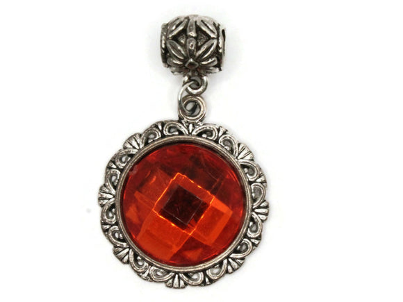 Red Rhinestone Pendant Large Framed Pendant Resin Pendant Jewelry Makinng Beading Supplies