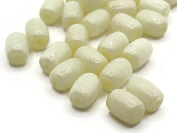 30 10mm Pale Yellow Vintage Tube Beads Loose Beads Jewelry Making Beading Supplies Acrylic Beads
