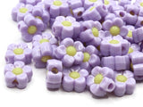 50 11mm Purple and Yellow Flower Beads Plastic Beads Acrylic Plant Beads to String Jewelry Making Beading Supplies Two Tone Daisy Beads