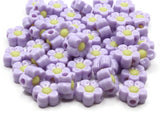 50 11mm Purple and Yellow Flower Beads Plastic Beads Acrylic Plant Beads to String Jewelry Making Beading Supplies Two Tone Daisy Beads