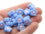 50 11mm Blue and Pink Flower Beads Plastic Beads Acrylic Plant Beads to String Jewelry Making Beading Supplies Two Tone Daisy Beads