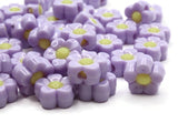 50 11mm Purple and Yellow Flower Beads Plastic Beads Acrylic Plant Beads to String Jewelry Making Beading Supplies Two Tone Daisy Beads