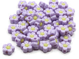 50 11mm Purple and Yellow Flower Beads Plastic Beads Acrylic Plant Beads to String Jewelry Making Beading Supplies Two Tone Daisy Beads